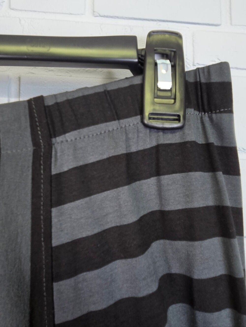 Alembika Knit Lantern Pant Black Grey Stripes Wide Leg Art To Wear Size 3 / Med - Picture 7 of 16